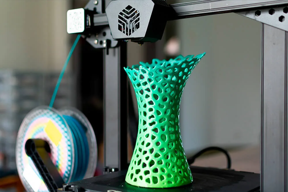 3D printed part in production on a large-format printer