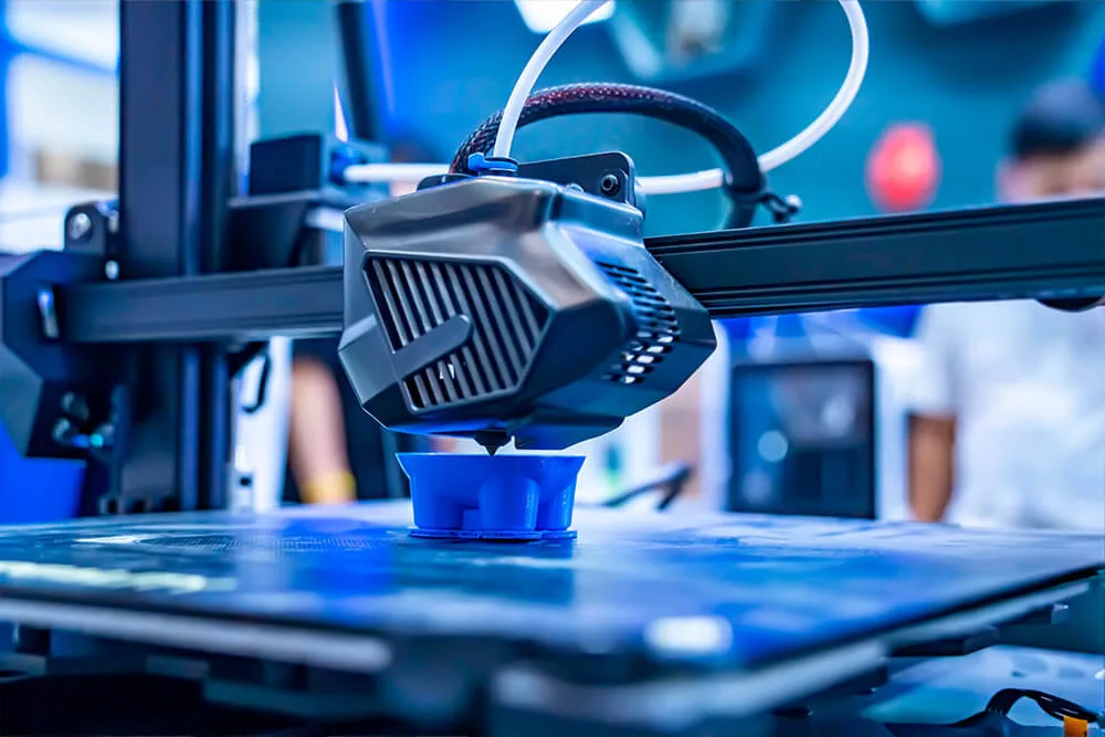 3D printed component being built up layer by layer
