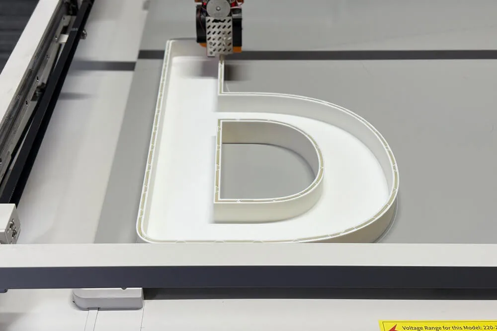 3D printed display element after printing