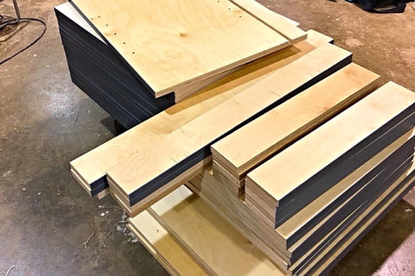 Plywood components cut on the router