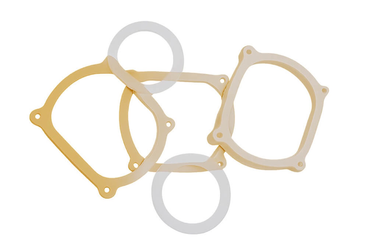 Gasket profiles knife-cut from sheet material