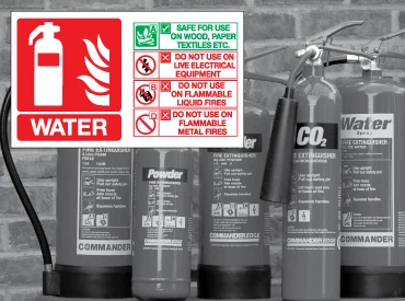 Fire equipment identification signage