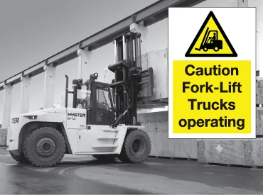 Forklift hazard warning signage